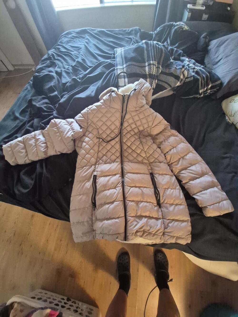 Steve Madden Women's Glacier Shield Quilted Winter Puffer Coat with Faux Fur Lin